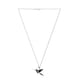 thumbnail image 5 of Juego de aretes y cadena con dije con forma de colibri, plata mexicana ley .925, Negro, 5 of 5