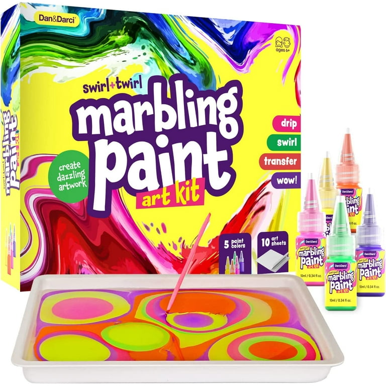 Marbling Paint -Craft Kits Art Set - Arts and Crafts for Girls & Boys Ages  6-12 - Best Tween Paint Gift Art Kit for Kids 