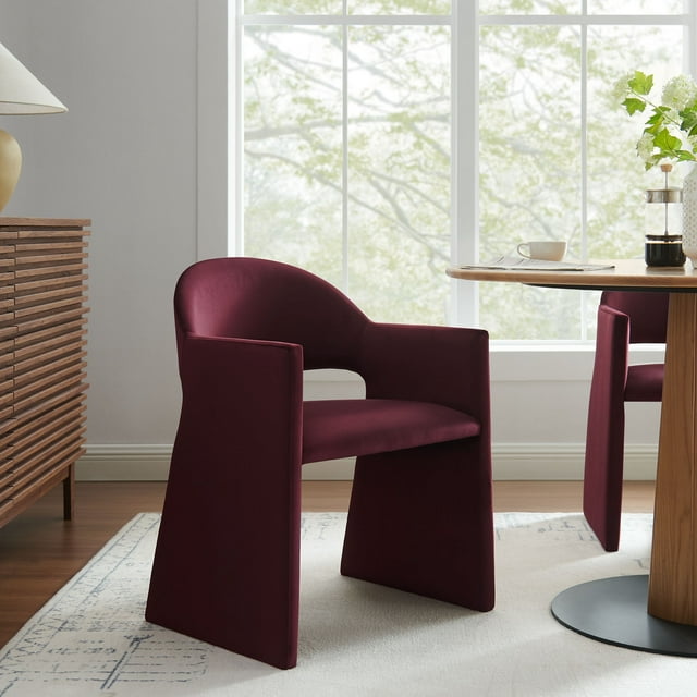 Modway Talia Performance Velvet Dining Armchair Mulberry