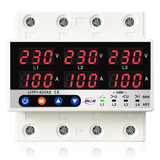 Three Phase Voltage and Current Protector Synchronous and Asynchronous Working Modes Design Multiple Protections with Automatic Power Off and Automatic Reset Function 100A