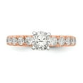 thumbnail image 4 of 14K Rose Gold Ring Band Engagement Semi Mount Diamond, Lab Grown Round White, Size 9, 4 of 7