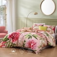 thumbnail image 5 of Bebejan Spring Forever 5 Piece Comforter Set, Queen, Pink, 100% Cotton Sateen, Reversible, All Season, Cozy Comfort, 5 of 11