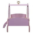 thumbnail image 4 of Euroco Wood Twin Size Princess Carriage Bed with Crown, Fairy Tale Twin Platform Pumpkin Carriage Bed for Girls, Purple&Pink, 4 of 12