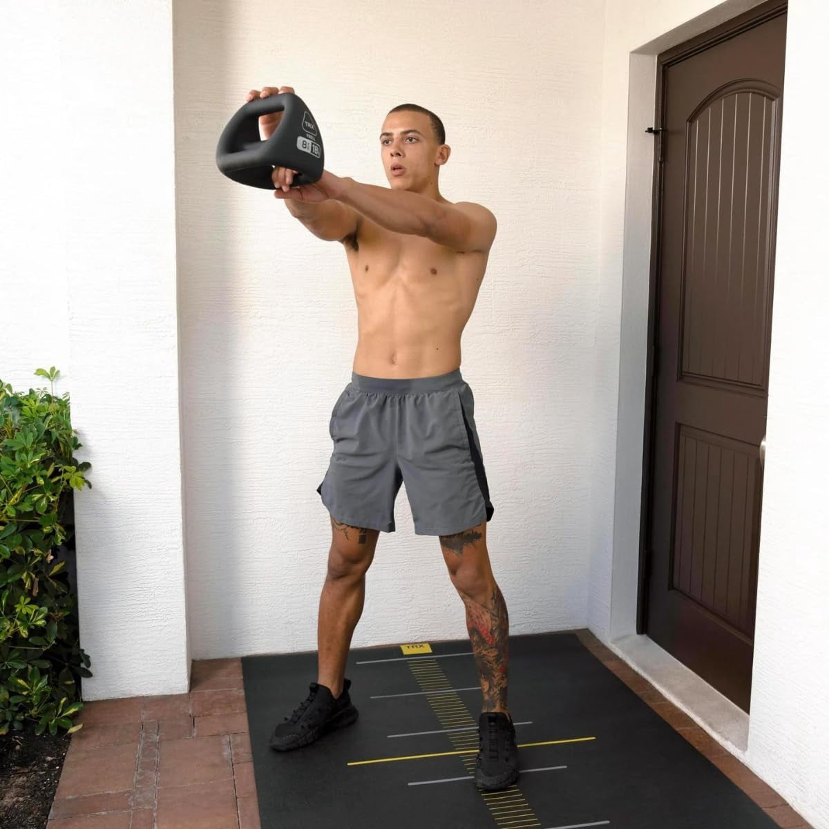 TRX YBell Neo Series 3-in-1 Kettlebell, Dumbbell and Push Up Bar Workout Equipment | Commercial Grade Neoprene Coated Surface | Perfect for Strength Training & Conditioning Workouts | 10lbs