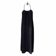 thumbnail image 5 of vigerkar Backless Dresses for Women Open Back Halter Maxi Dress Sleeveless Long Lounge Dress Spring Lounge Dresses (Black, M), 5 of 7