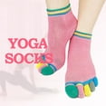thumbnail image 5 of FOX-TECH Women Yoga Socks, Green / Pink, 2 Pack, 5 of 6