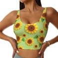 thumbnail image 2 of Uemuo Sunflower Leaves Pattern Women's Sports Bra - High Impact Support, Breathable, and Comfortable Athletic Bra for Running, Yoga, and Workouts, 2 of 9