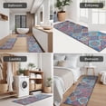 thumbnail image 5 of Red Floral Square Pattern Kitchen Rugs Sets Of 3,Kitchen Runner Rugs Non Skid Washable,Decorative Kitchen Floor Mats for Kitchen,Sink,Laundry,17"x30"+ 17"x47" + 17"x59", 5 of 6