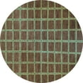 thumbnail image 1 of Ahgly Company Indoor Round Checkered Light Blue Modern Area Rugs, 8' Round, 1 of 4