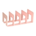 thumbnail image 5 of flameer 4 Compartment Book Storage Rack Acrylic Bookends Bookshelf Dividers for Bookcase Pink, 5 of 8