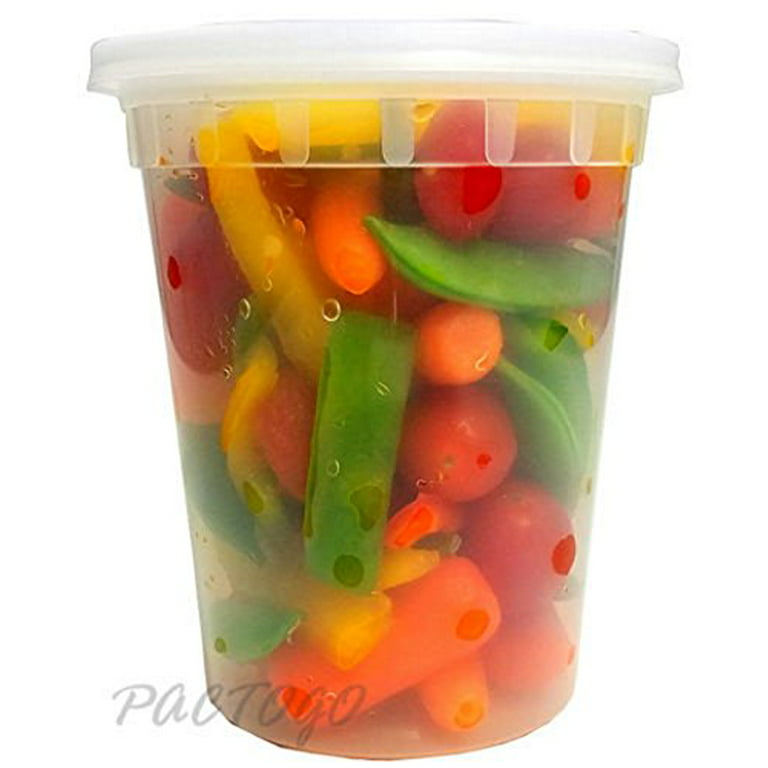 32 oz Heavy Duty Large Round Deli Food/Soup Plastic Containers w/ Lids BPA  free