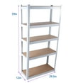 thumbnail image 6 of Miniyam Heavy Duty 5 Tier Laminated Metal Shelving Unit, Adjustable Storage Rack, Silver, 6 of 6