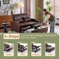thumbnail image 4 of Ktaxon Sofa Bed, Bronzing Cloth Mechanical Pull-Out Loveseat, Convertible Couch for Living Room, Apartment Brown, 4 of 9