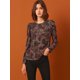 thumbnail image 4 of INSPIRE CHIC Blusa Top De Puntos Retro Colorido Manga De Soplo Cuello Redondo Para Mujer Azul Marino M, 4 of 6