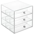 thumbnail image 6 of iDesign Clear Plastic Divided 3-Drawer Vanity & Countertop Organizer, 7" x 6.5" x 6.5”, 6 of 8