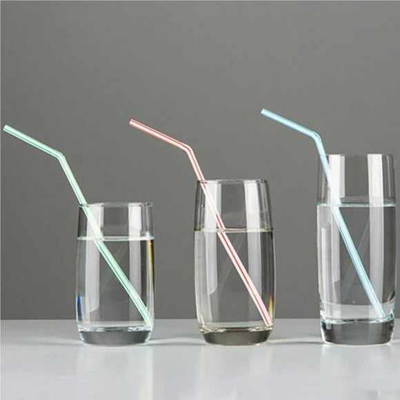 fashionhome 50pcs Flexible Straws Plastic Straw BPA-Free