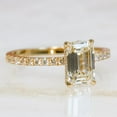 thumbnail image 4 of SOLITAIRE JEWELS 1.25CT Emerald Hidden Halo Moissanite Solitaire Engagement Ring Solid 18K Yellow Gold, 4 of 5
