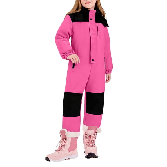 EnJoCho Sno𝗐 Suit for Teen Girls Boys Ski Bib Winter Overalls Snowsuit Overalls 𝖶aterproof Sno𝗐board Fleec𝖾 Warm Jumpsuits