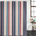 thumbnail image 2 of Blue Red Striped Shower Curtain, Waterproof Shower Curtains for Bathroom, Modern Stripes Art Farmhouse Washable Fabric Bathtub Curtain Set Bath Decor with 12 Hooks 48"x72", 2 of 8