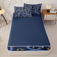 thumbnail image 4 of Erosebridal Road Builder Vehicle Zipper Twin Comforter Sets with Fitted Sheet and 2 Pillowcases,Traffic Light Warning Zipper Bedding Set For Boys,Navy Blue Reversible,4-Piece, 4 of 7