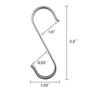 3.5 Flat S-Hooks, 2 Hooks, Zinc, Peerless Chain Company, #4735239C