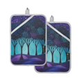 thumbnail image 7 of Yayeee Pot Holders Kitchen Heat Resistant with Pocket 7"x9.8" Cotton Oven Cooking Hot Pads, Purple Moonlight Forest, 7 of 7