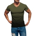 thumbnail image 1 of Ketyyh-chn99 Shirts for Men 2024 Solid Color Basic Shirt Slim Solid Color T-Shirt With Pocket Army Green,M, 1 of 4