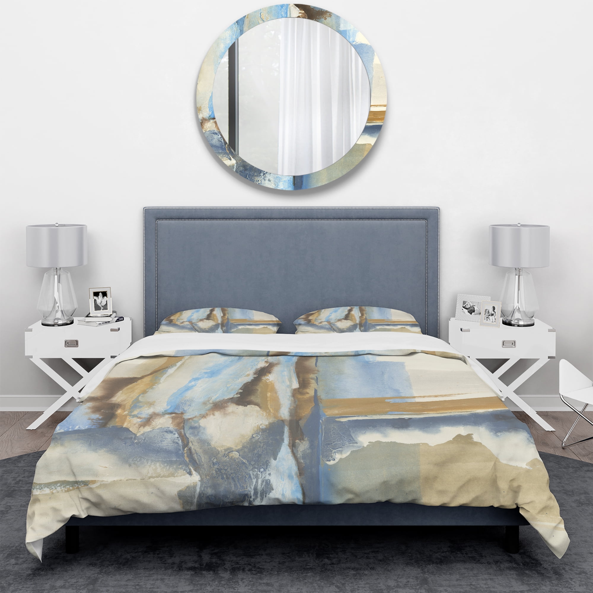 Designart 'River Run II' Geometric Duvet Cover Set