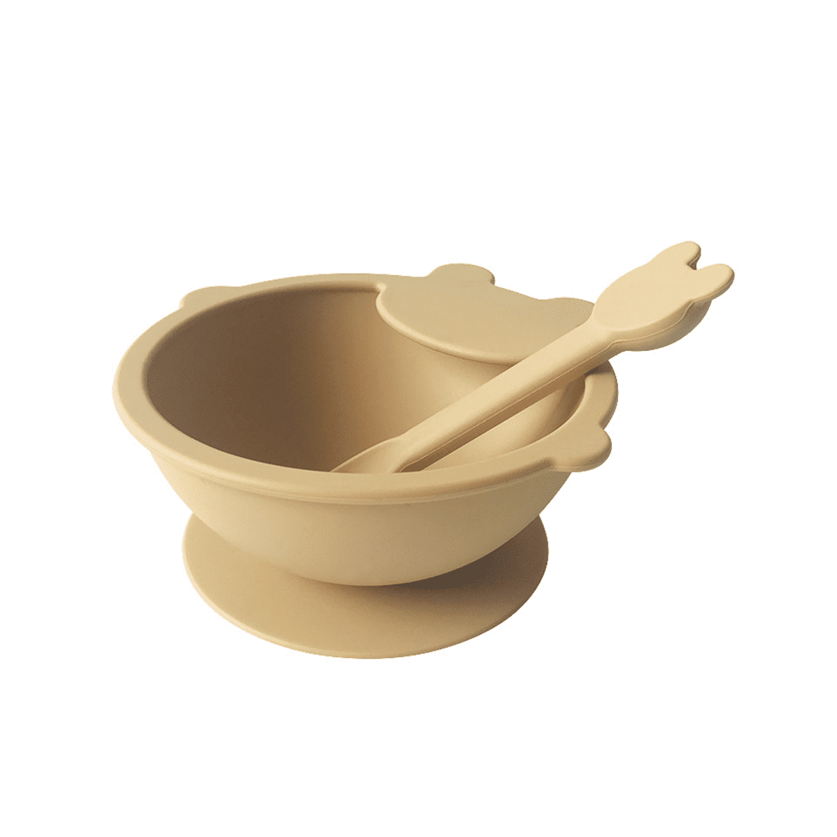 Food Baby Feeding Set with Spoon, Silicone Suction Bowls - First Stage Feed Silicone Plate G