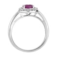 thumbnail image 3 of 10k White Gold Ruby & 1/8 Carat T.W. Diamond Halo Ring, 3 of 3