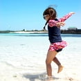 thumbnail image 6 of EnJoCho Toddler Girls Swimsuit Long Sleeve Rash Guard U𝖯F 50+ Sun Protection Quick-Dry Bathing Suit 𝖴𝖵 Protective Beach Swimwear Summer Bodysuit, 6 of 9