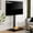 Black, variant on FITUEYES Floor TV Stand with Tempered Glass Base and Height Adjustable, White