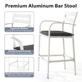 thumbnail image 5 of Ktaxon 2-Pc Outdoor Bar Stools, All-Weather Aluminum with Cushion for Patio, Backyard, White, 5 of 7