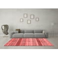 thumbnail image 3 of Ahgly Company Machine Washable Indoor Round Abstract Red Modern Area Rugs, 7' Round, 3 of 4