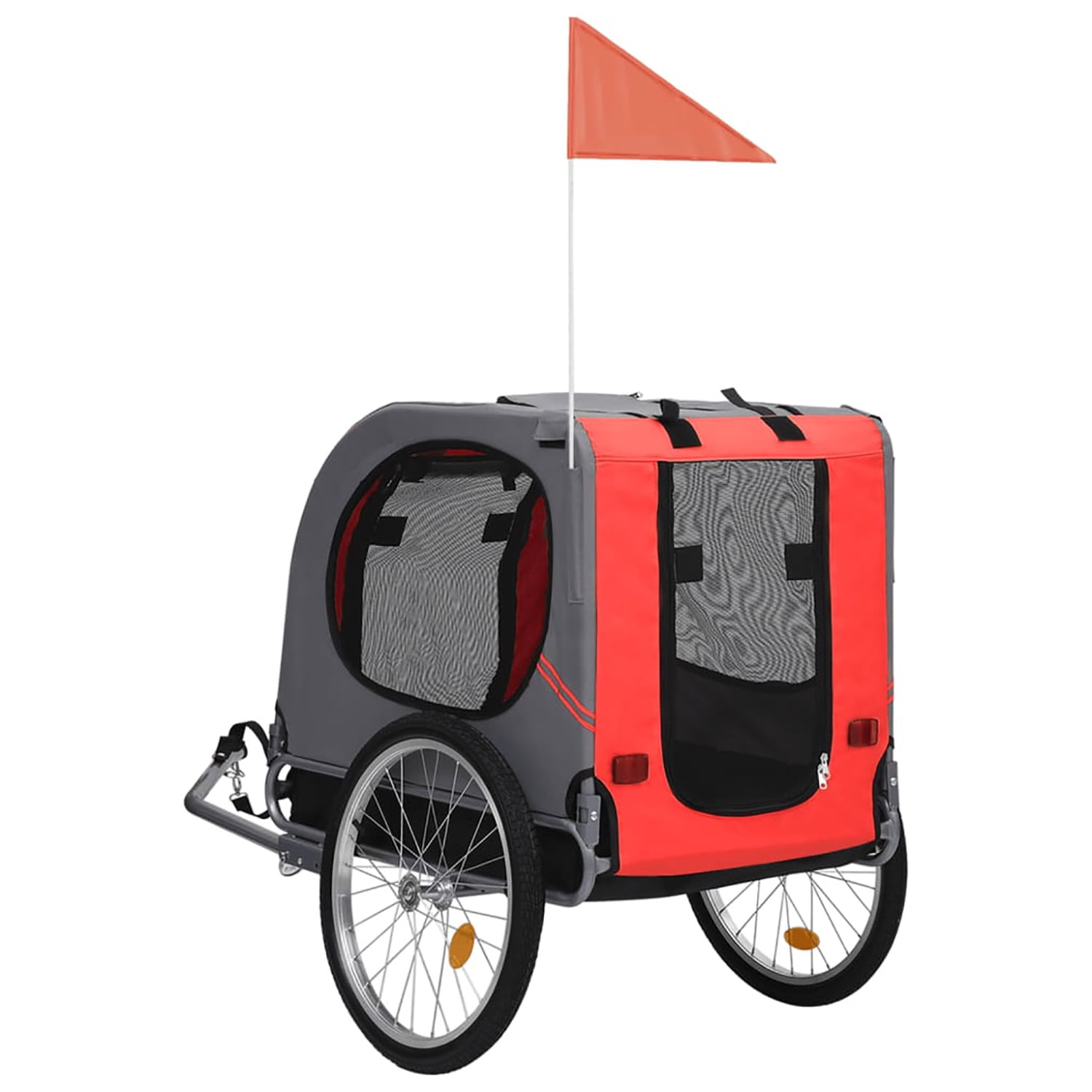 Pefilos 2 in 1 Dog Bike Trailer for Small and Medium Dogs, Pet Stroller Bicycle Carrier w/Hitch, Suspension, Visibility Flag and Reflectors, 55lb Weight Capacity, Red Pefilos 2 in 1 Dog Bike Trailer for Small and Medium Dogs, Pet Stroller Bicycle Carrier w/Hitch, Suspension, Visibility Flag and Reflectors, 55lb Weight Capacity, Red