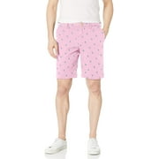 IZOD Men's Saltwater Stretch 9.5" Chino Printed Shorts, Pink Lady, 30