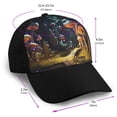 thumbnail image 2 of Naloa Purple Glowing Mushroom Adult adjustable Print Baseball Hat, Patchwork curved brim baseball capfor Men and Women, One Size, 2 of 5