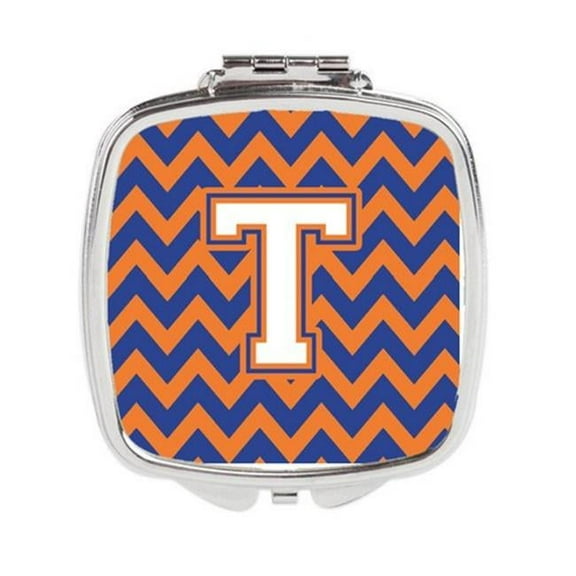 Letter L Chevron Blue & Orange No.3 Compact Mirror - Blue & Orange - 3in. H x 0.3in. W x 2.75in. L