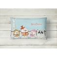 thumbnail image 2 of Carolines Treasures BB2342PW1216 Merry Christmas Carolers French Bulldog Piebald Canvas Fabric Decorative Pillow, 12H, 2 of 3