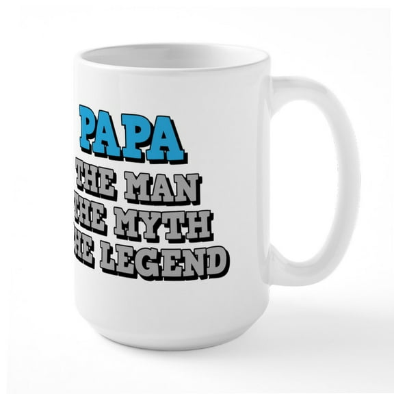 CafePress - Papa: The Man - 15 oz Ceramic Large White Nolvety Mug
