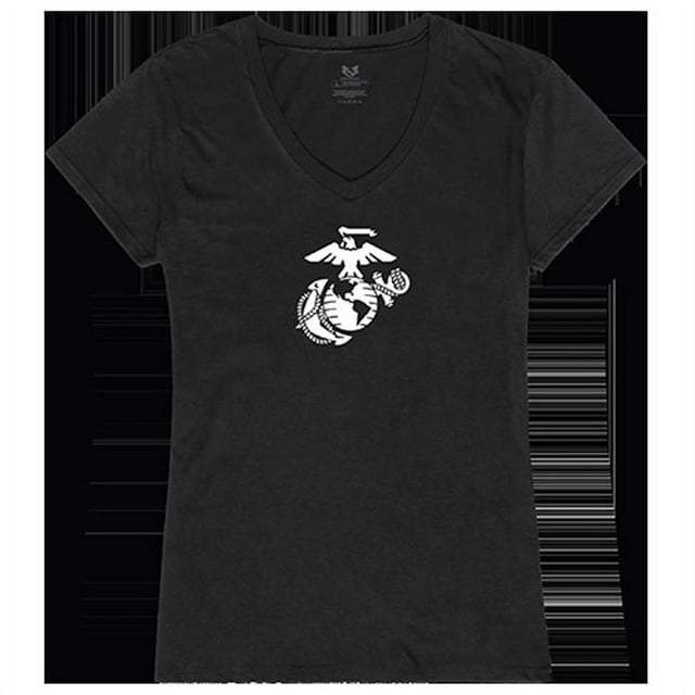 Rapid Dominance G03-MC3-BLK-01 Marines 3 T-Shirt Graphique Col en V, Noir - Petit