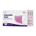 thumbnail image 2 of WeCare Disposable Face Mask, 3-Ply with Ear Loop (50 Individually Wrapped) - Hot Pink, 2 of 8