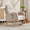 Beige, variant on Modern Accent Rocking Chair Rocking Chair with Solid Wood Legs, Upholstered Nursery Glider Rocker, Comfy Armchair with Side Pocket, Living Room Lounge Arm Chair with High Backrest (Beige,teddy)