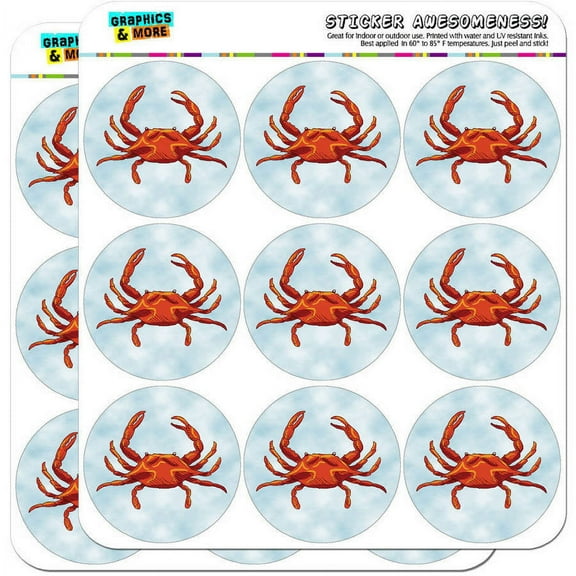 Crab Ocean Sea Creature Beach 18 2" Planner Calendar Scrapbooking Crafting Stickers
