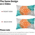 thumbnail image 4 of Orange Teal Grey Pillow Covers 12x20 Dahlias Floral Modern Farmhouse Rustic Decorative Cotton Couch Lumbar Pillow Cases with Zipper Set of 2 Home Decor for Living Room Bedroom Bed Cushion Outdoor, 4 of 6