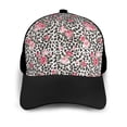 thumbnail image 3 of Naloa Rose Mix Leopard 3 Adult adjustable Print Baseball Hat, Patchwork curved brim baseball capfor Men and Women, One Size, 3 of 5