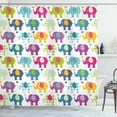thumbnail image 1 of Ambesonne Animal Cartoon Shower Curtain, Plaid Tartan Polka, 69"Wx70"L, Multicolor, 1 of 3
