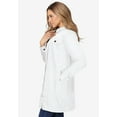 thumbnail image 3 of Jessica London Women's Plus Size Long Denim Jacket Oversized Jean Jacket, 3 of 5