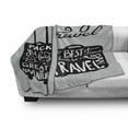 thumbnail image 3 of Adventure Soft Flannel Fleece Throw Blanket, Packing the Bags and Traveling World Journey and Fun Themed Work of Art Print, Cozy Plush for Indoor and Outdoor Use, 60" x 80", Black White, by Ambesonne, 3 of 6