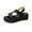 Black, variant on VEKDONE Women's Arch Support Sandals Women's Fashion Casual Summer New Style Solid Color Thick Bottom Beach Fish Mouth Wedge Sandals
